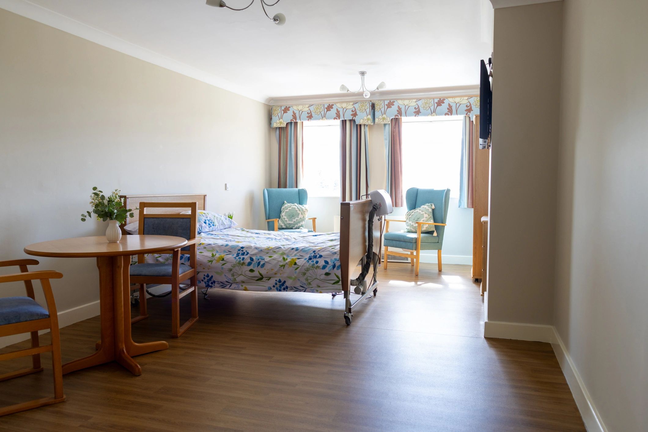 Clean bedroom interior with natural light